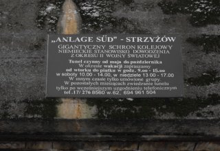 Tablica - ANLAGE SUD - Gigantyczny schron kolejowy Strzyżów
