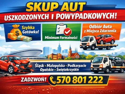 Skup samochodów powypadkowych, uszkodzonych | Odbiór lawetą