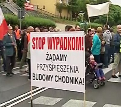 stop wypadkom Protest