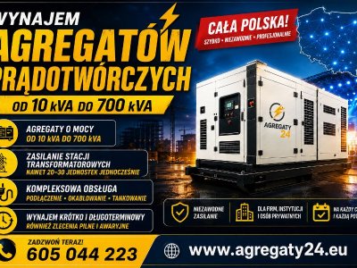 AGREGATY PRĄDOTWÓRCZE DO 700 kVA  - WYNAJEM - USŁUGI